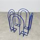 Metal magazine holder blue 80s postmodern vintage memphis