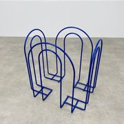 Metal magazine holder blue 80s postmodern vintage memphis