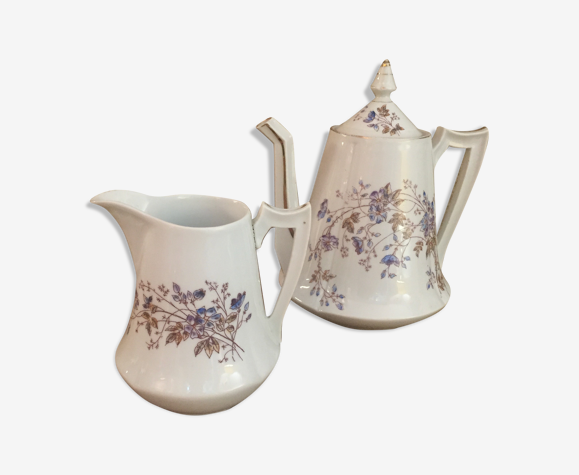 Teapot and old porcelain milk pot