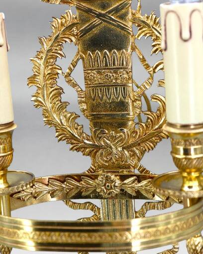 Pair of Gilded Bronze Wall Lights, Directoire Style, Two Lights