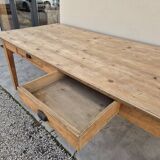 Old rustic farmhouse store table 2 drawers -2m22