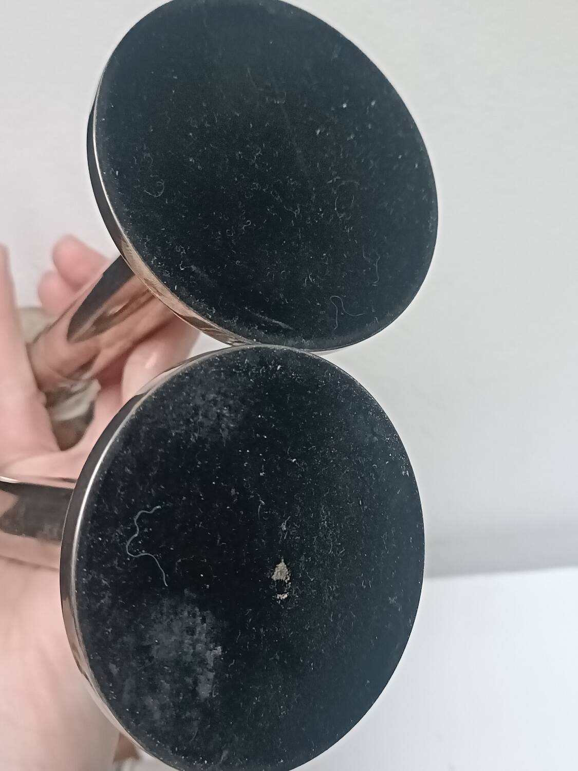 Pair of silver-plated candlesticks