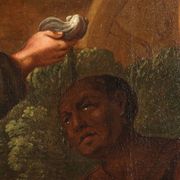 Ancient painting "The Baptism of the Eunuch" oil on canvas 17th century