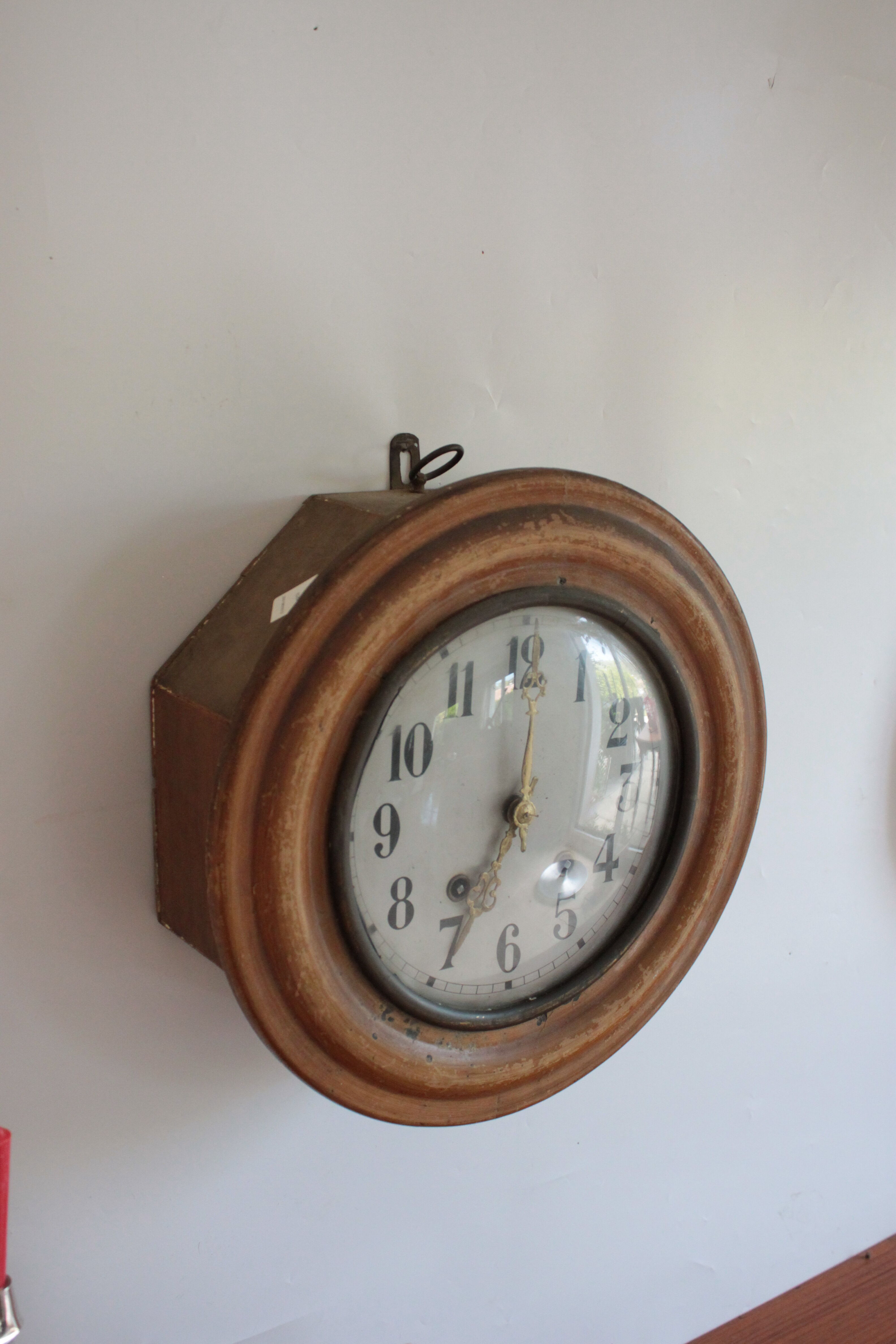 Large clock beginning of the century 1920 bistro or grocery store, old
