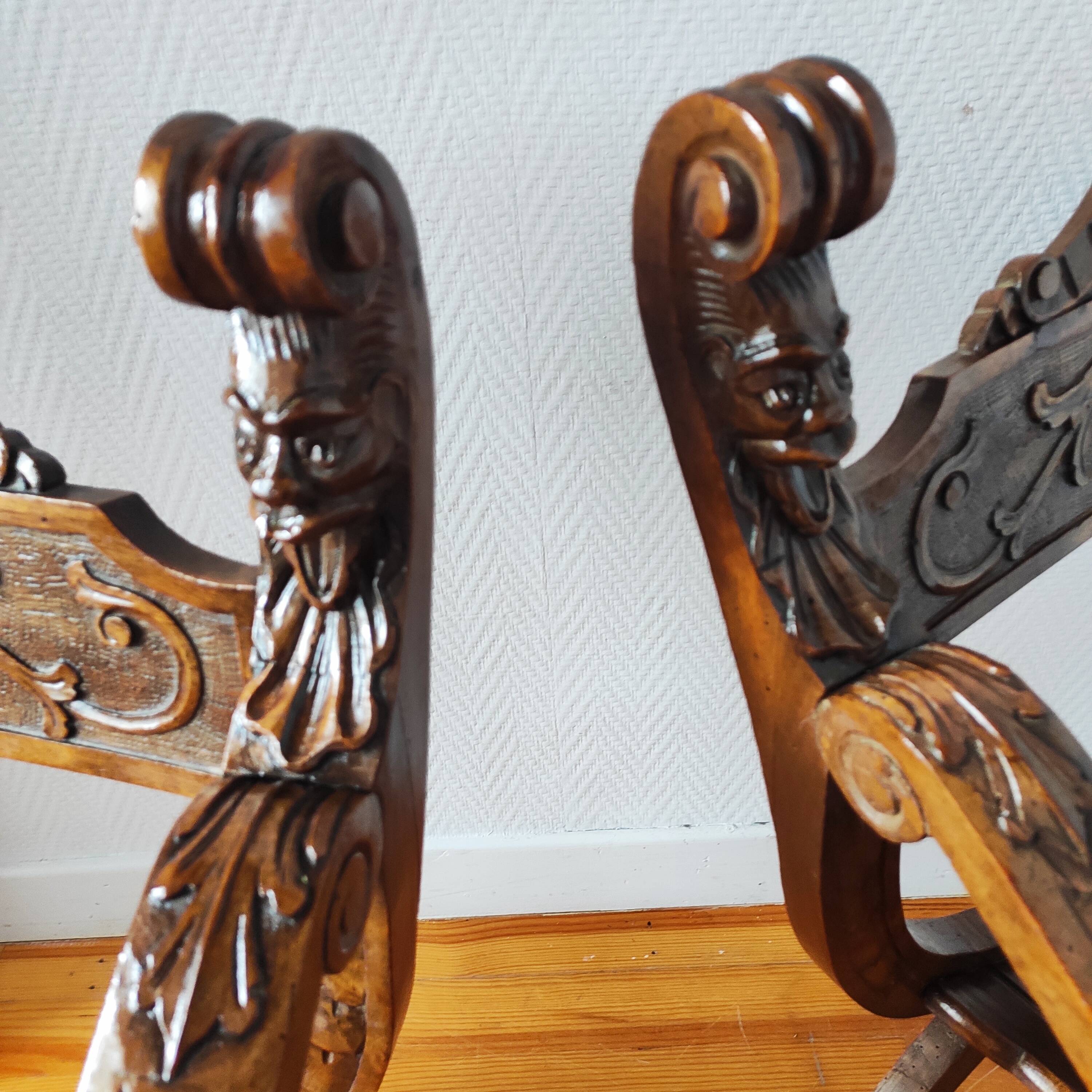 Pair of Dagobert walnut armchairs from the late 19th century