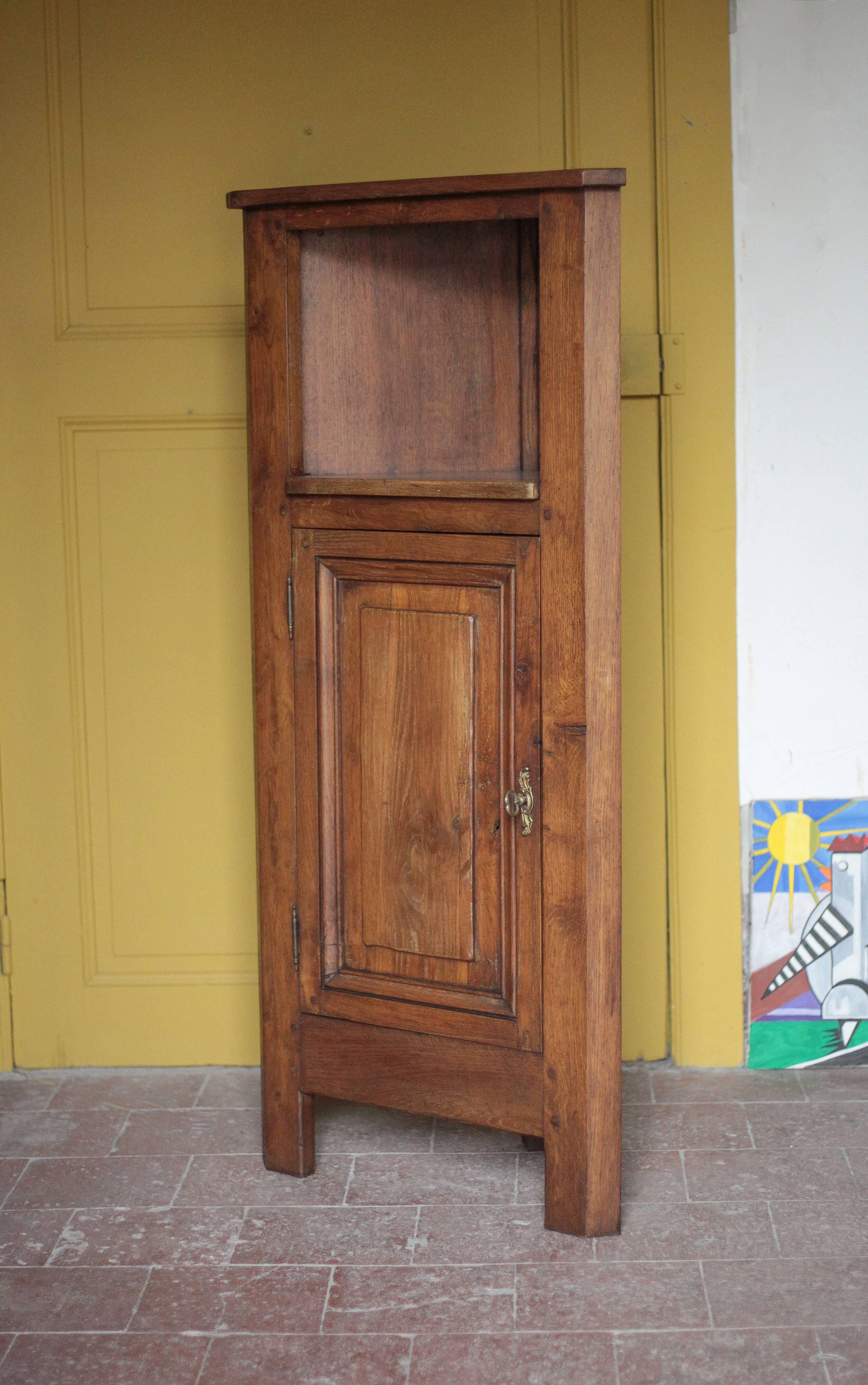 Corner cabinet wood, vintage corner furniture, storage, sideboard