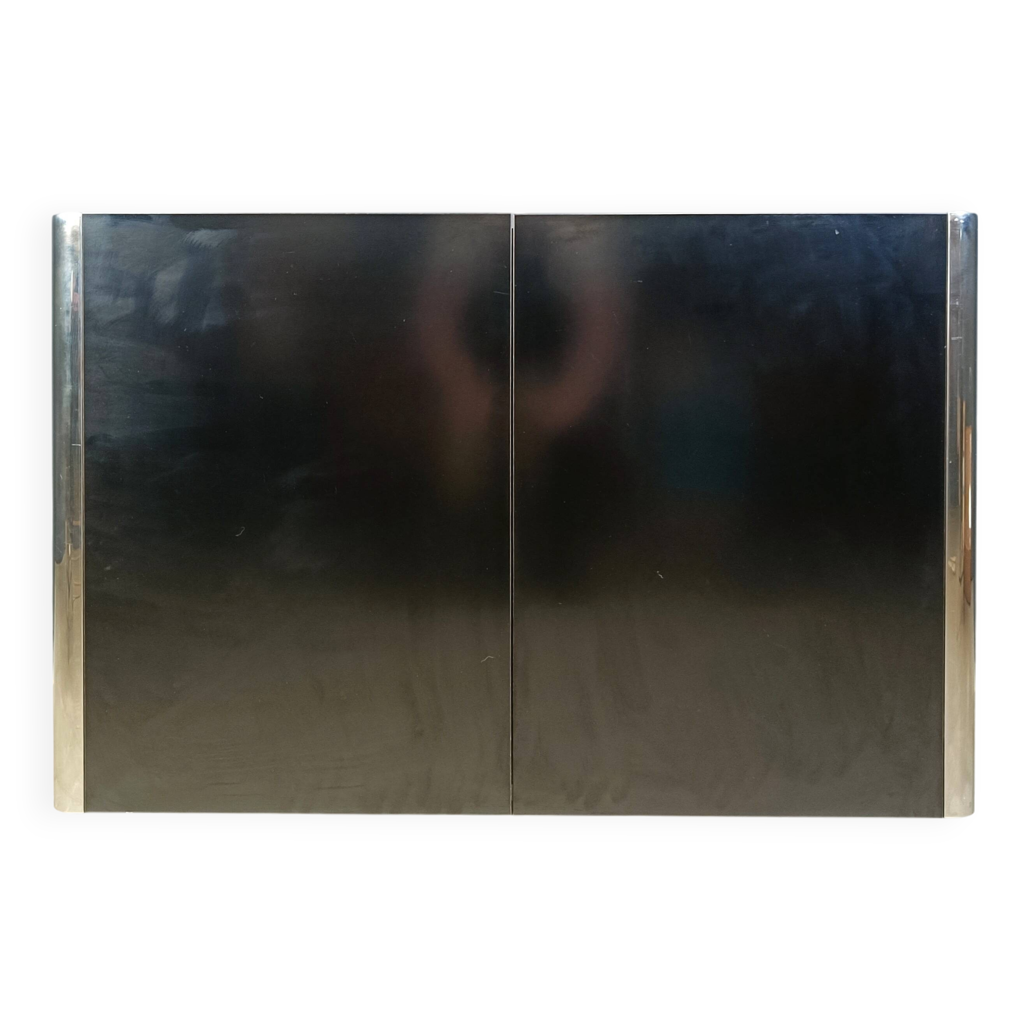 Cabinet in Black Laminate and chrome by Mario Sabot, 1980s