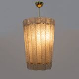 Barovier & Toso Art Dèco Style Brass Murano Glass Lantern Chandelier