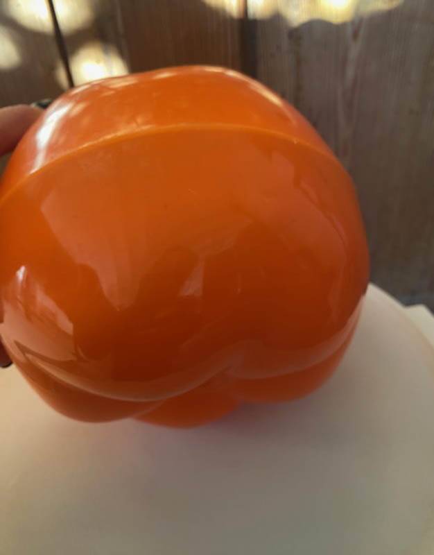 Orange tomato ice cube tray