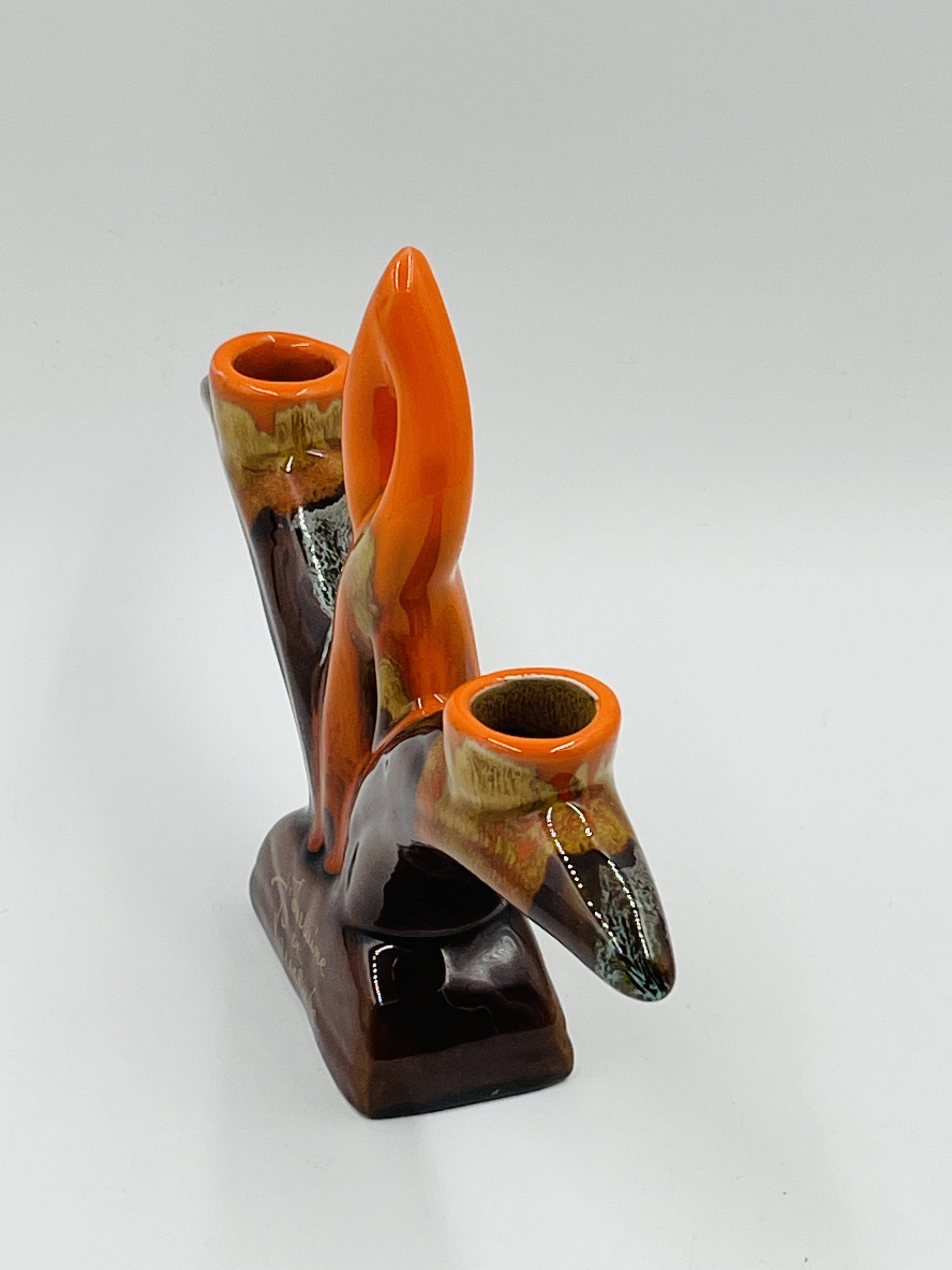 Double candlestick Vallauris Fontaine de Vaucluse vintage ceramic