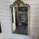Old Louis XV style mirror with gold and white patina, 145×82cms