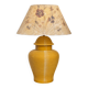 Grande lampe en céramique nervurée jaune moutarde 1970
