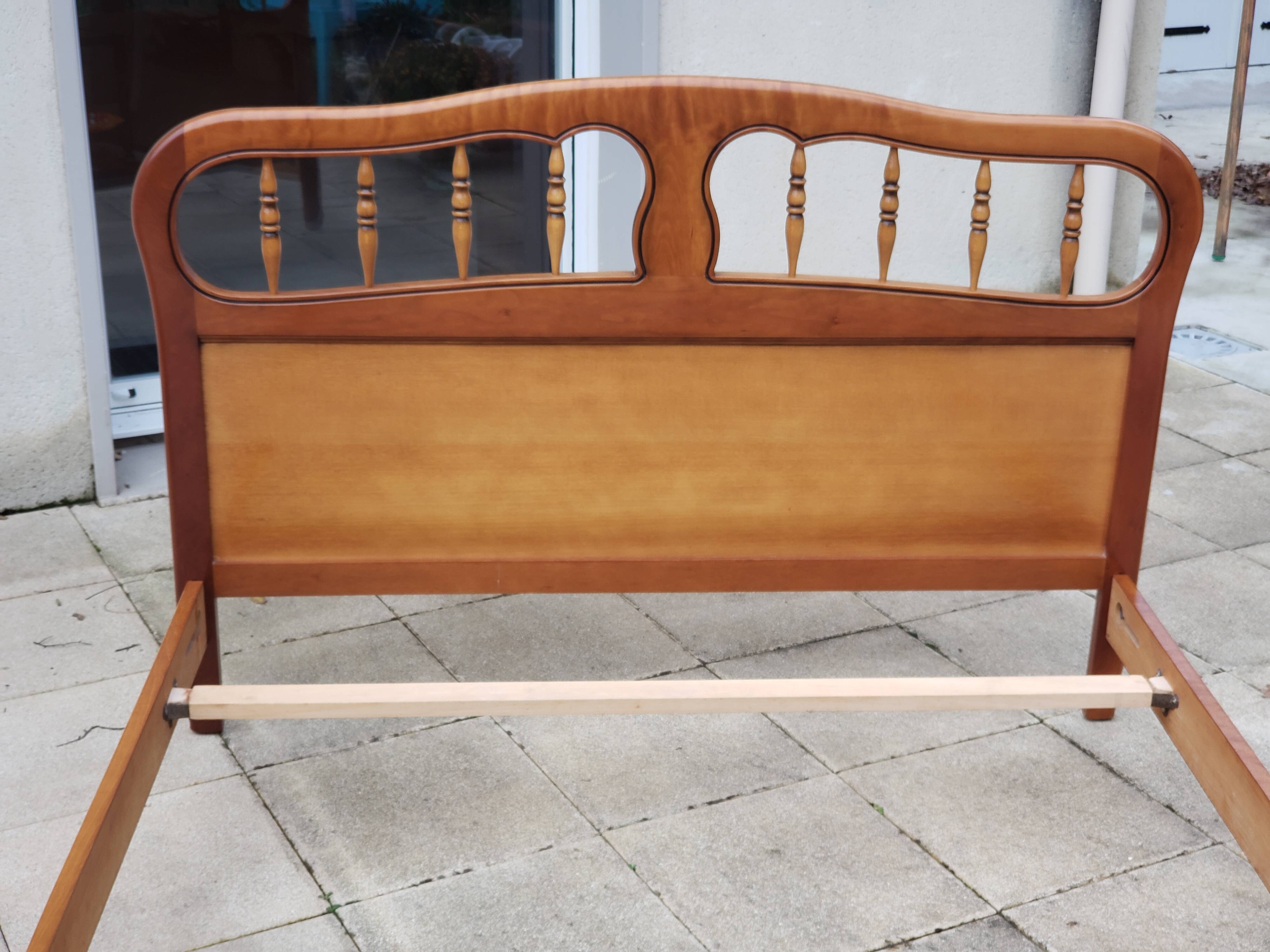 Louis XV style bed in cherry wood