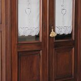 Walnut cabinet with display case, 1920s