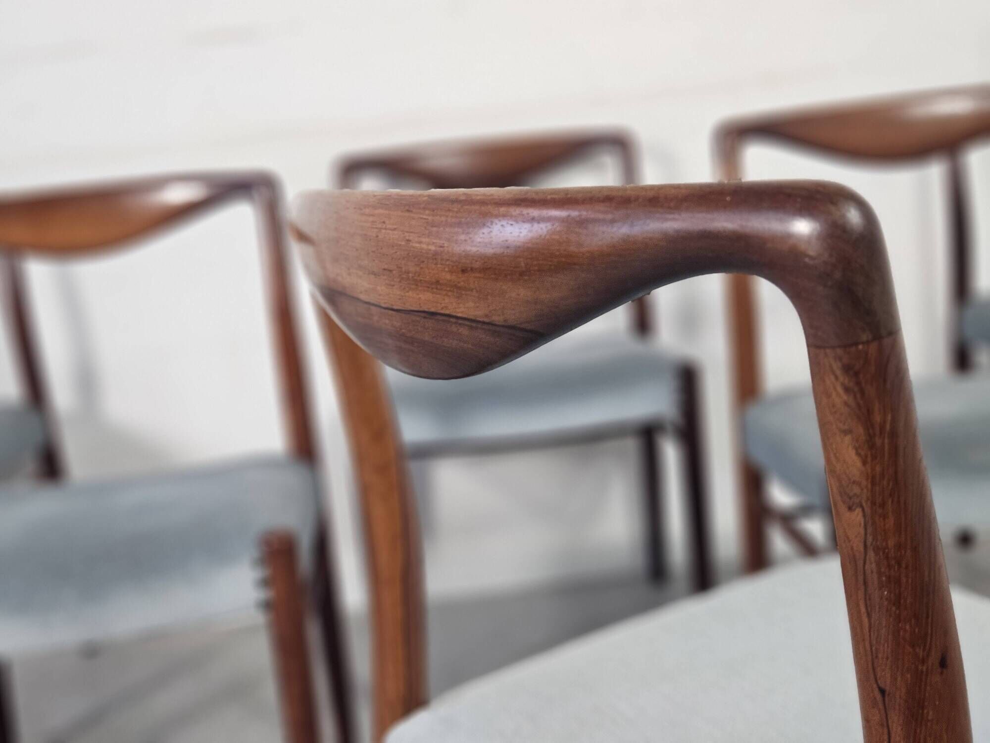 6 Scandinavian chairs in rosewood by Kai Lyngfeldt Larsen
