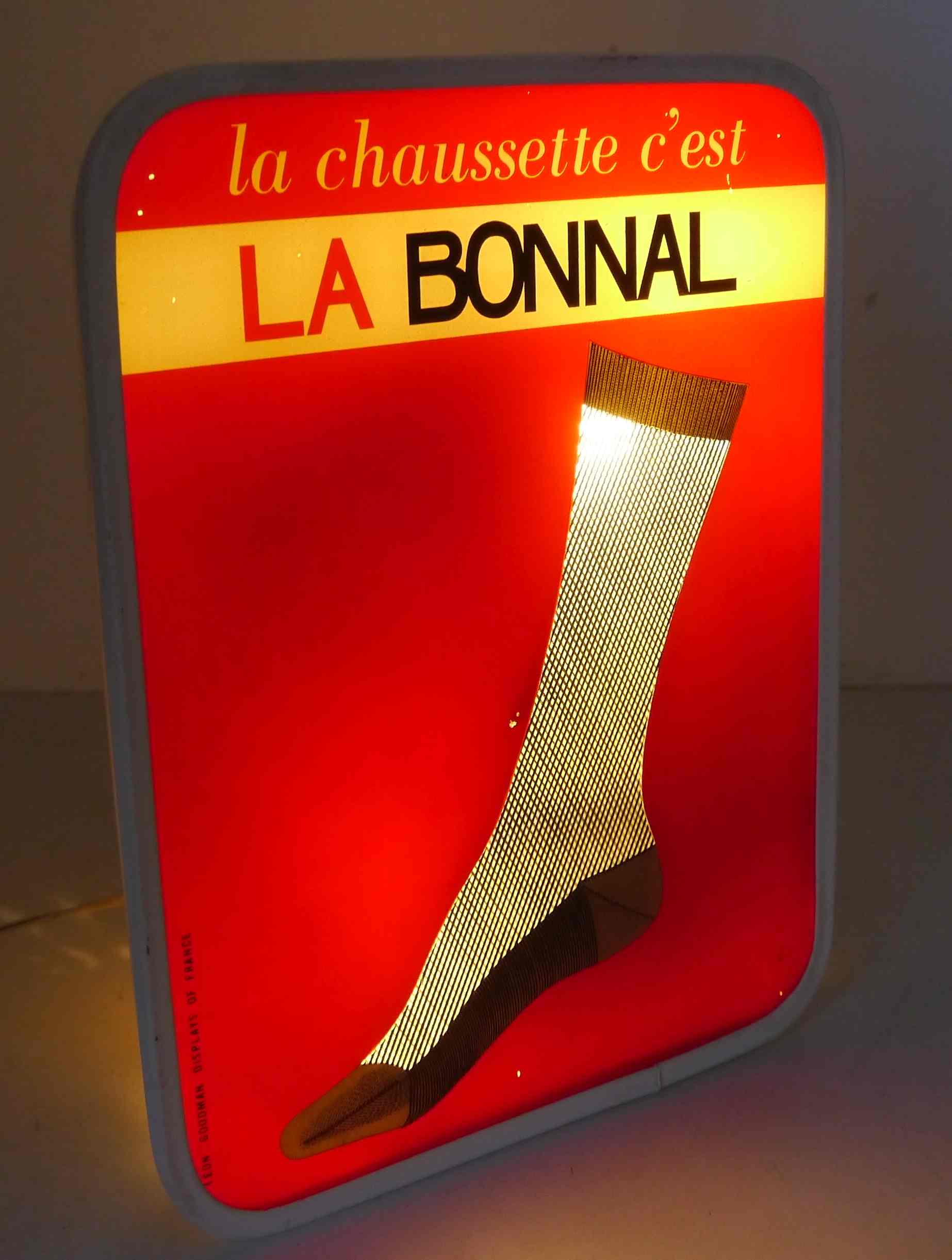 Animated illuminated sign 50's "The sock is La Bonnal"