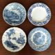 8 blue & white plates