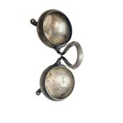 Eclectic silver salt and pepper holder, Germany, 1890s