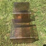 Pair of bedside tables in plexiglass smoked 70