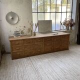 XL oak counter, trade furniture with multi-drawers