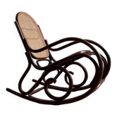 Fauteuil à bascule vintage en rotin