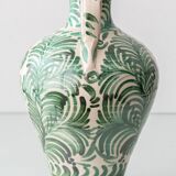 Pair of Spanish Revival Ceramic Table Lamps from Granada, New Linen Lampshades