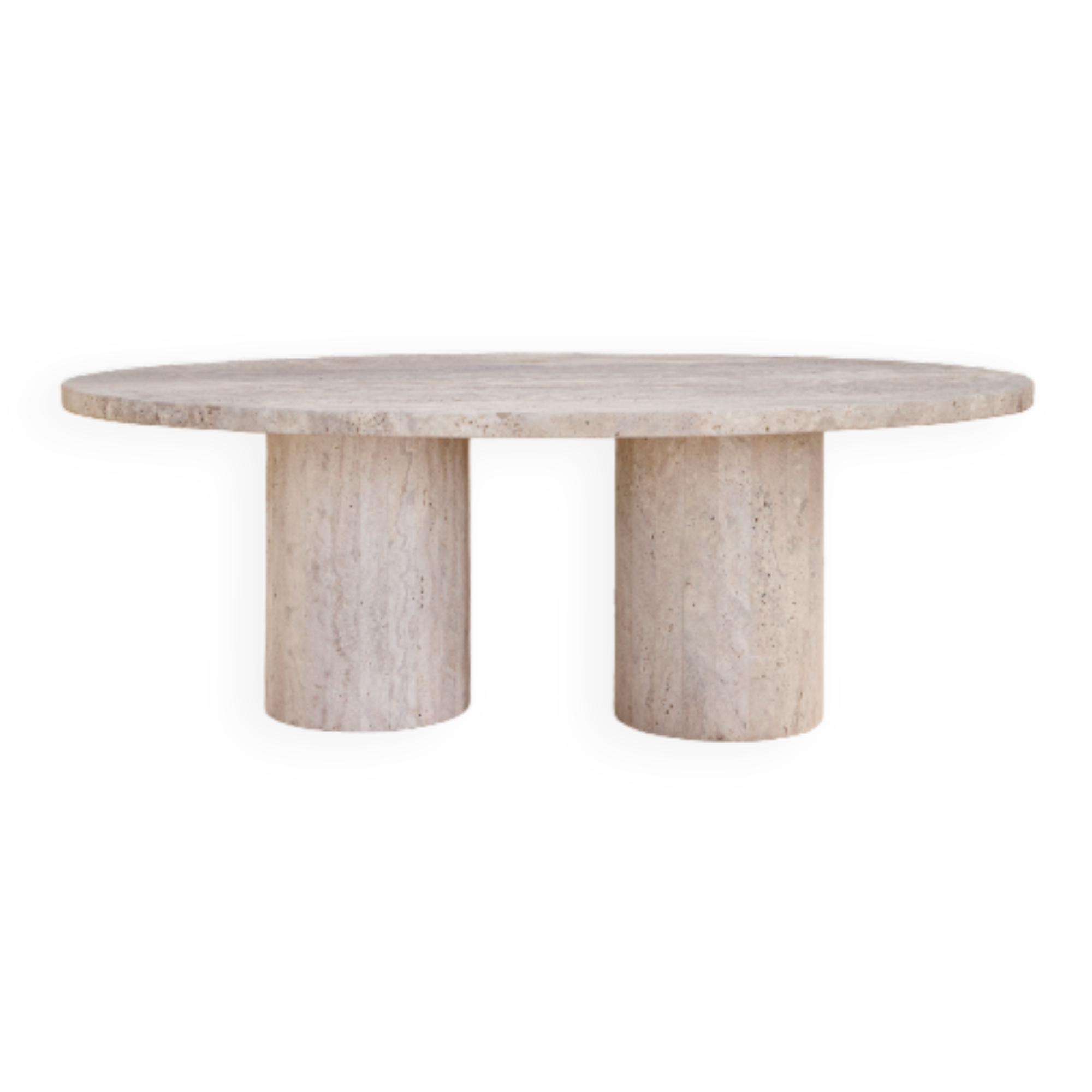 Oval coffee table 130x70 - natural travertine