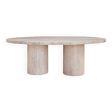 Oval coffee table 130x70 - natural travertine