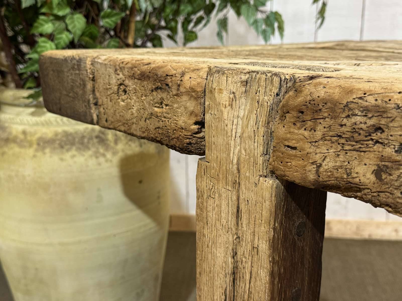 Console - raw oak carpenter's table from the 1930s