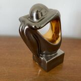 Antique GALOS Sculpture Grey & Gold Porcelain Design Decoration