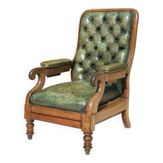 Fauteuil Chesterfield en Acajou