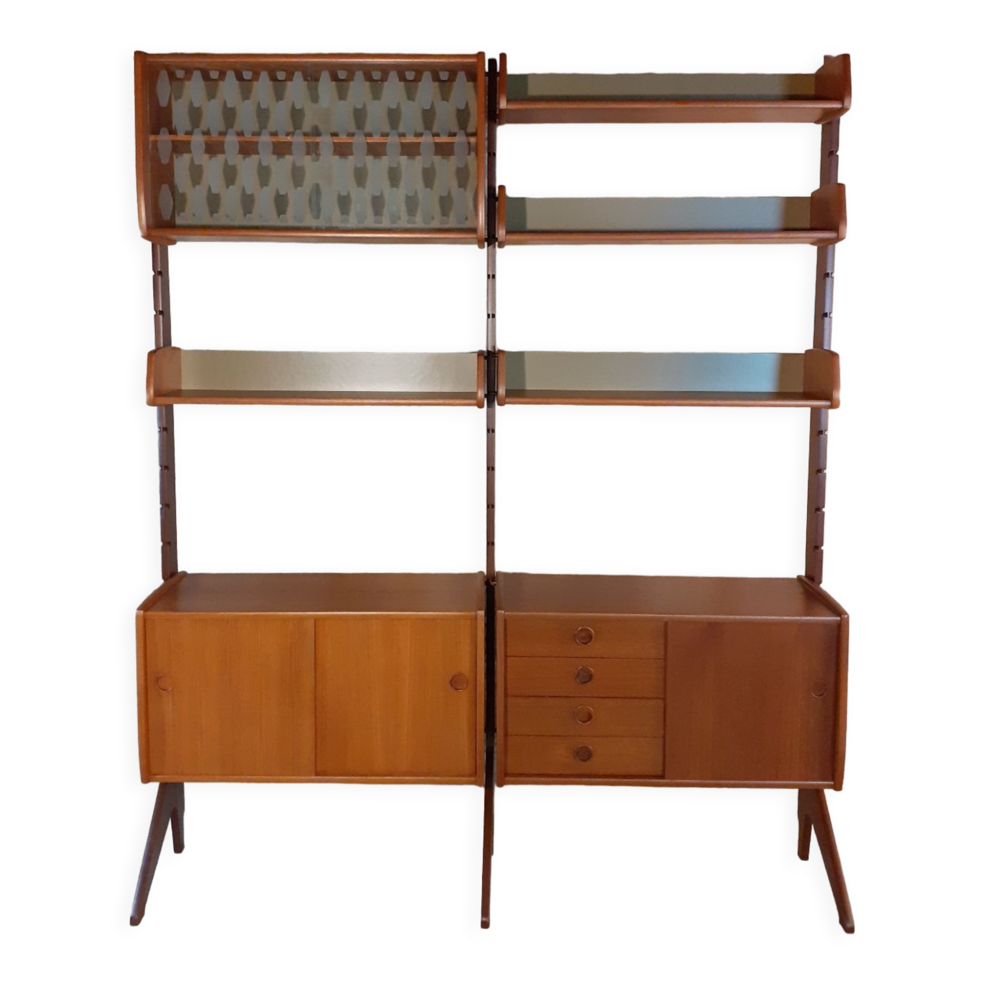 Self-supporting teak shelves ergo, vintage scandinavian 1960s