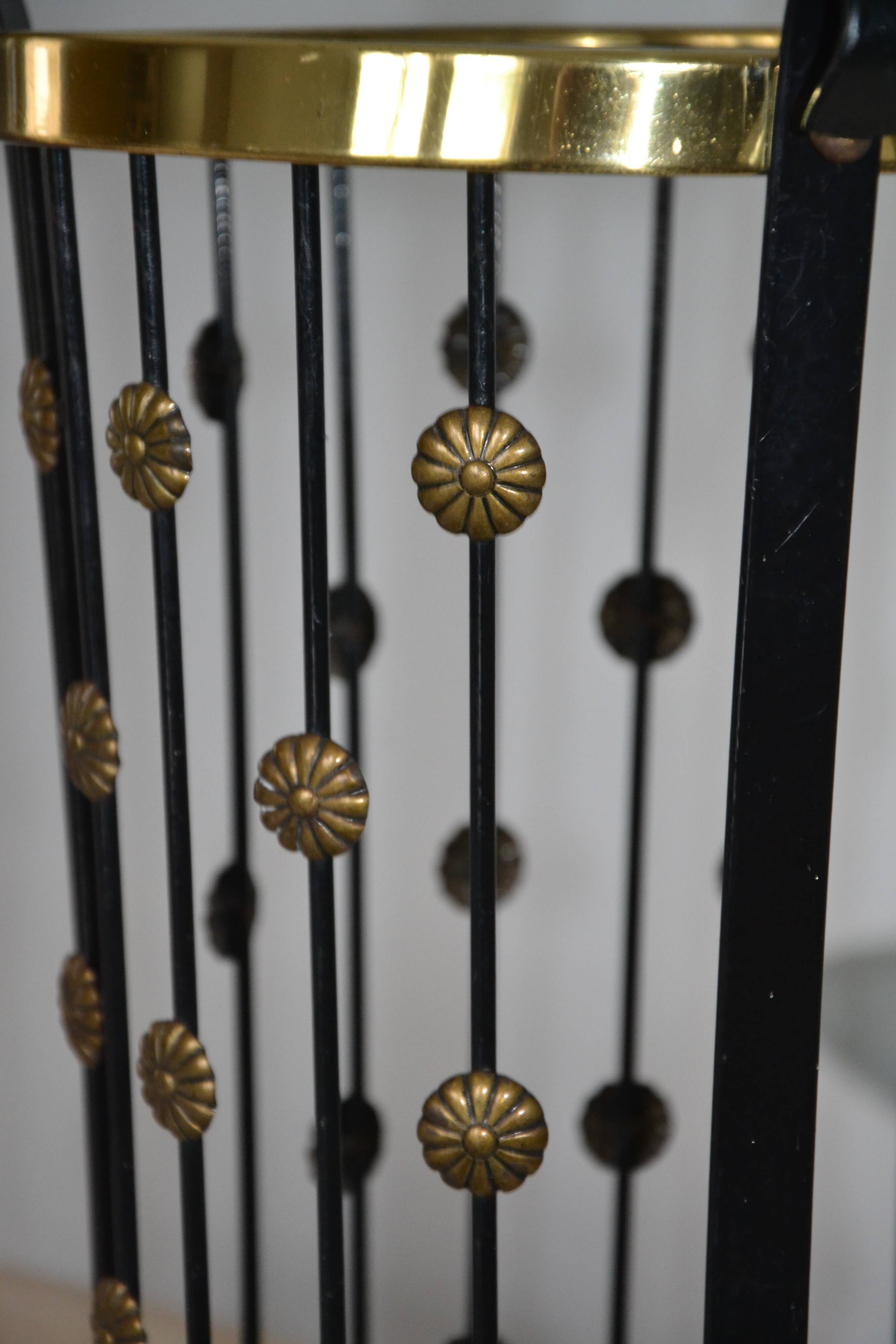 Metal, copper and brass Art Deco umbrella/plant stand.