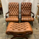 Many Vintage English Chesterfield Ottomans