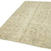 Hand-knotted distressed turkish beige carpet 156 cm x 246 cm