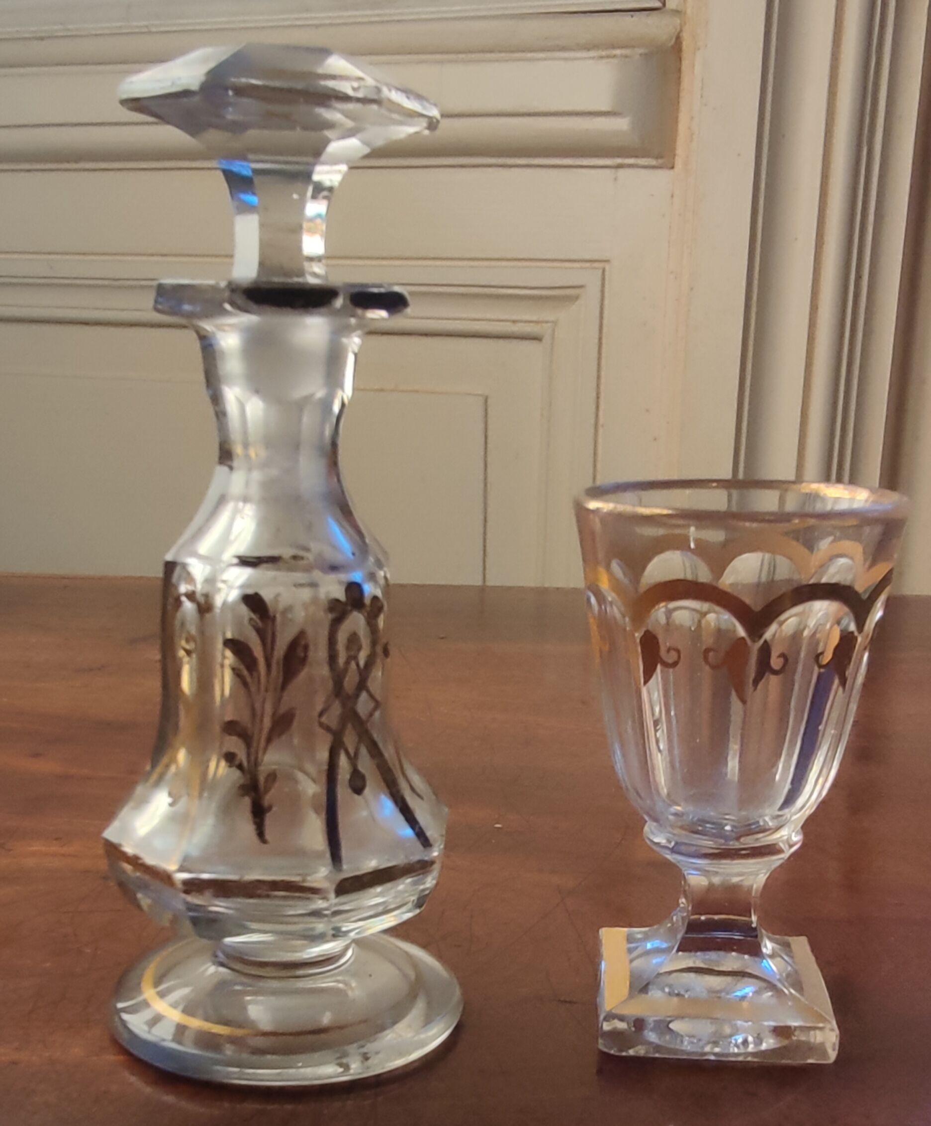 Carafon and small crystal glass from Baccarat/19th century