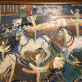 Painting Oil on Canvas Fauvism Circus Horse Dancer Circa 1960