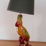 Vintage ceramic parrot lamp