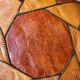 Vintage Berber leather pouf
