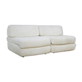 Sofa formed by 2 heaters. Foam, velvet "cream". Steiner. France, Circa 1970