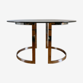 1970 glass and chrome Boris Tabacoffunfortunately Roche Bobois dining room table