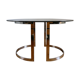 Table salle a manger 1970 verre et chrome Boris Tabacoff Roche Bobois