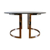 1970 glass and chrome Boris Tabacoffunfortunately Roche Bobois dining room table