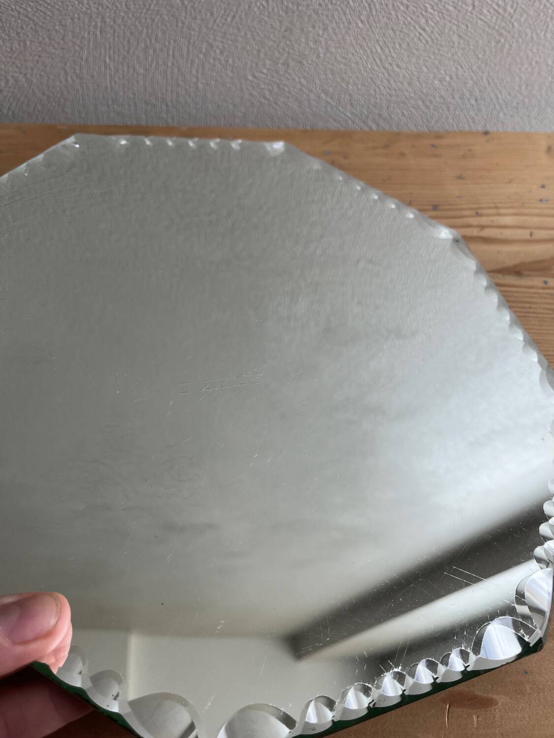 Vintage octagonal beveled mirrors