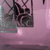 Argyl vase - purple glass and silver metal - period: art deco - twentieth century