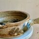 Ceramic pan XXth signature to be identified