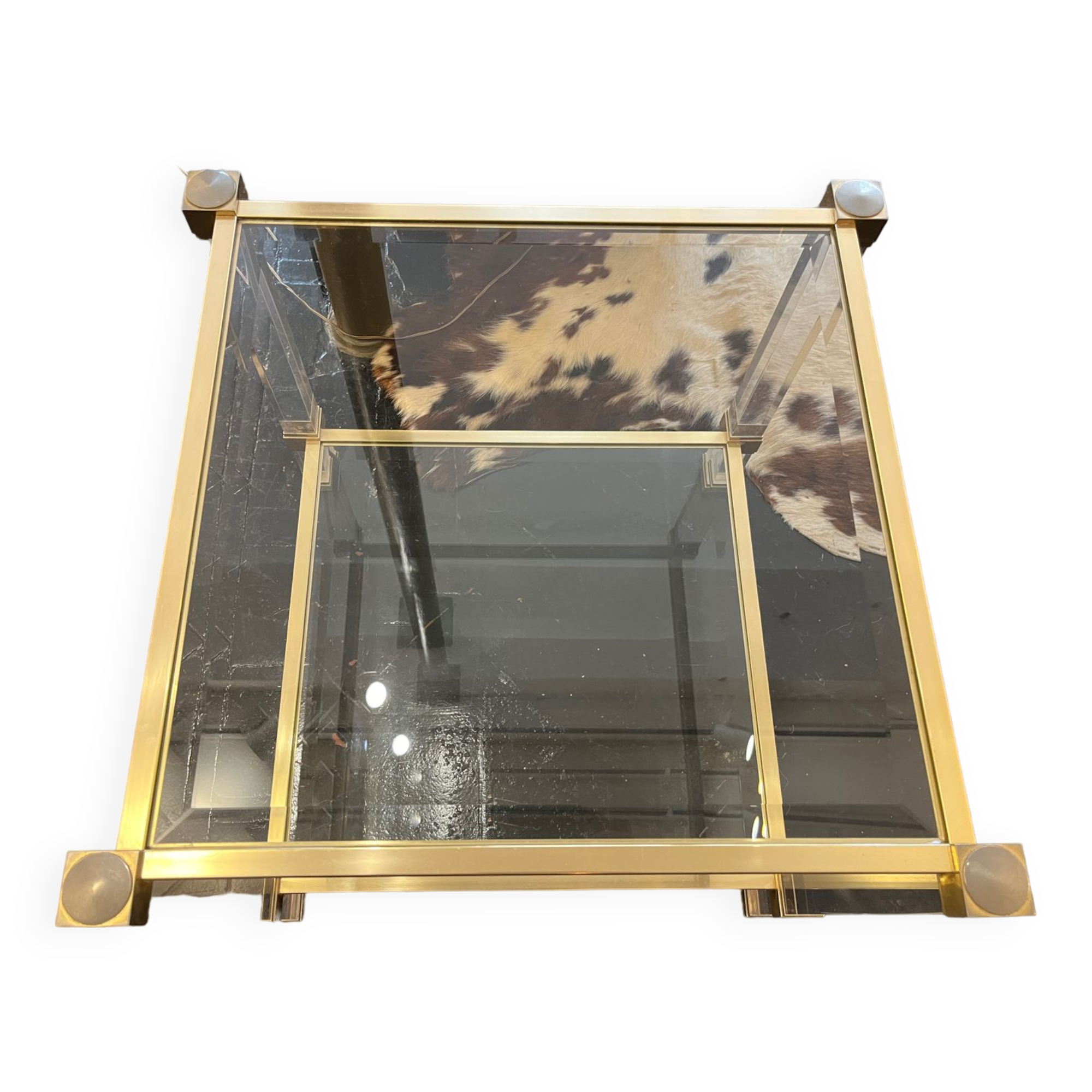 Bout de canape  plexiglas et verre 1960