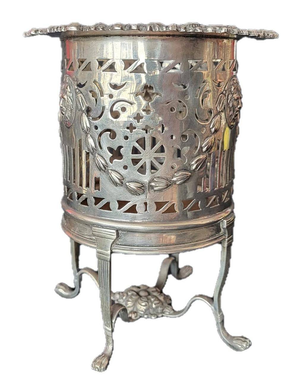 Antique Victorian Sheffield Silver Plated Raised Wine Bottle Holder Coaster