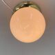 Set of three mid-century brass and milk glass ceiling ligts, restored