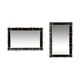 Black Murano glass mirror and brass ornaments (1980)